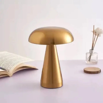 Luminária de Mesa Decorativa Cogumelo Recarregável em Metal