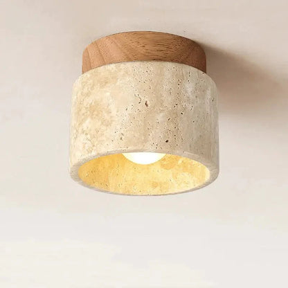 Luminária de Teto Japonesa de Mármore Estilo Wabi Sabi