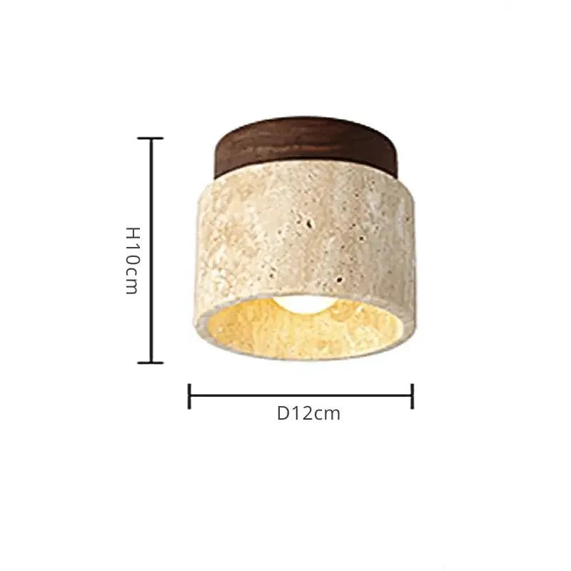 Luminária de Teto Japonesa de Mármore Estilo Wabi Sabi