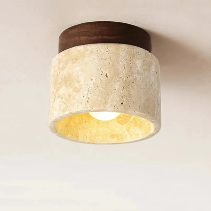 Luminária de Teto Japonesa de Mármore Estilo Wabi Sabi