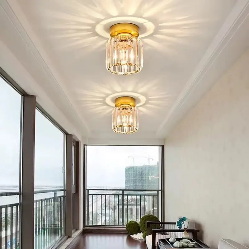 Luminária de Teto Redonda em Vidro