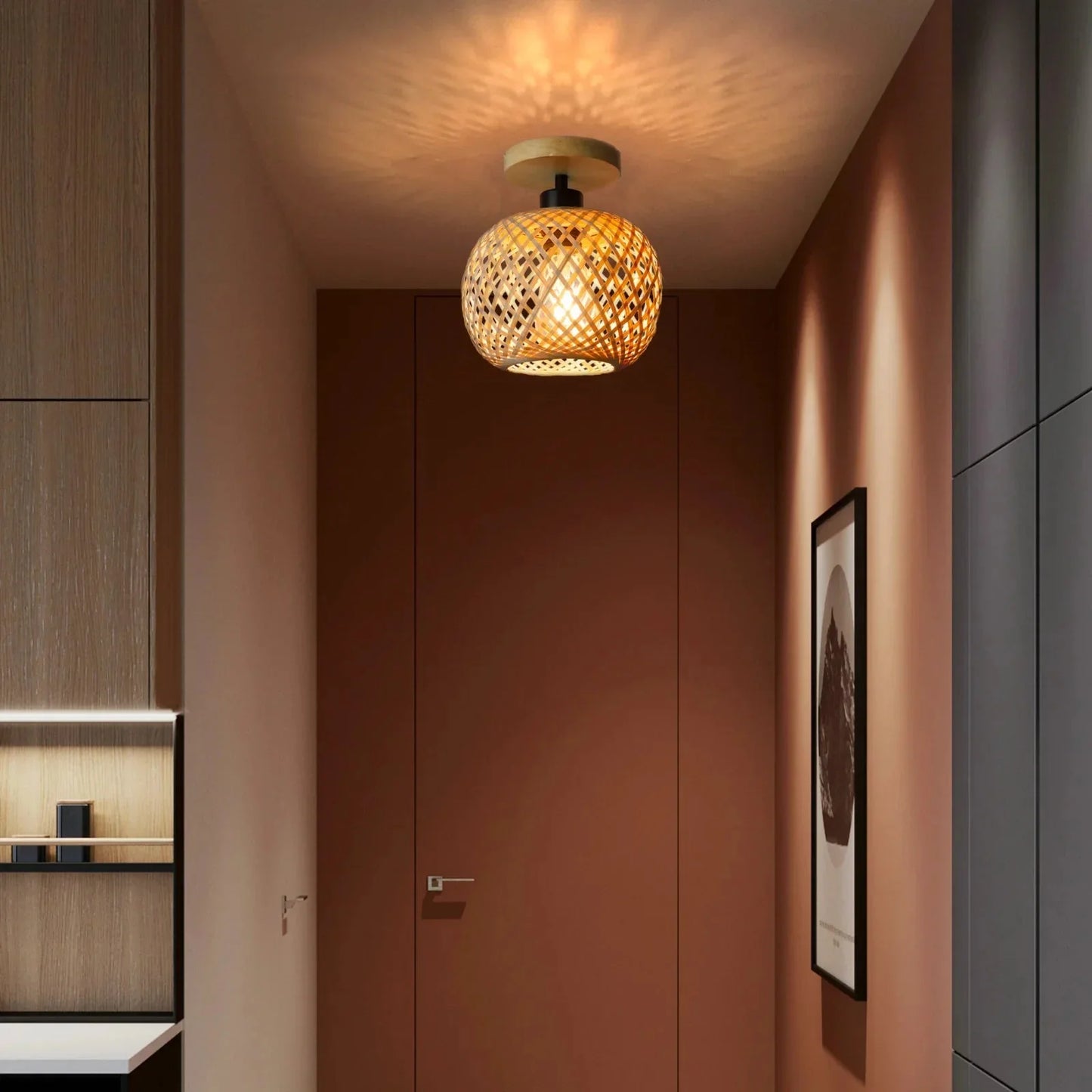 Luminária de Teto em Bambu