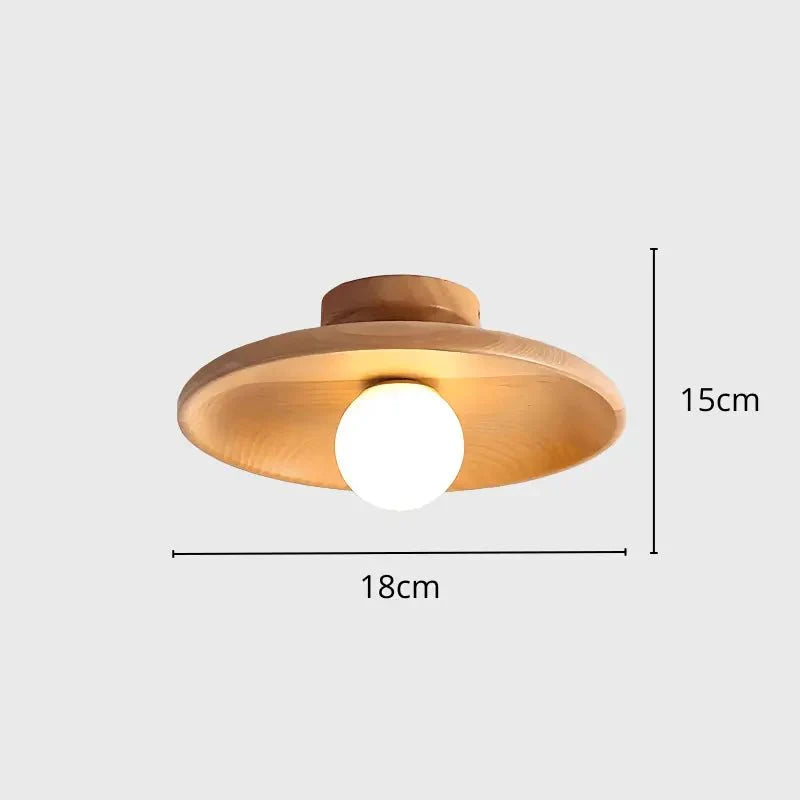 Luminária de Teto Sobrepor em Madeira