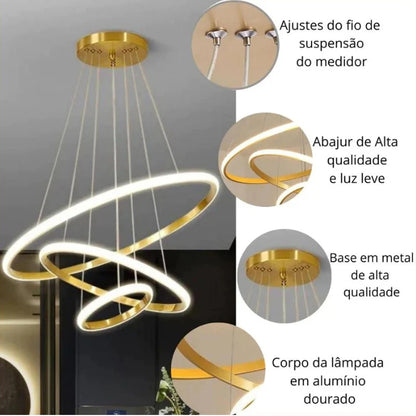 Lustre Para Sala e Quarto Moderno LED Bivolt