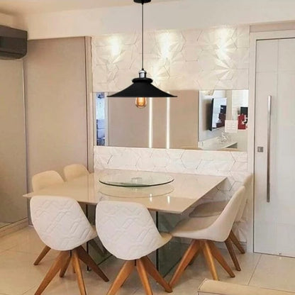 Luminária de Teto Pendente Preta Estilo Industrial