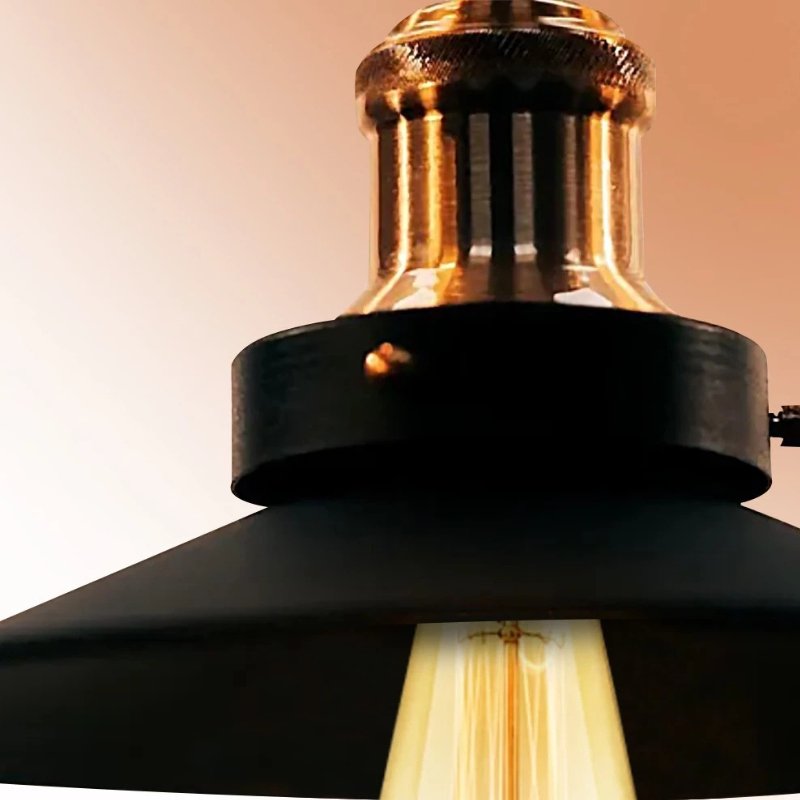 Luminária de Teto Pendente Preta Estilo Industrial