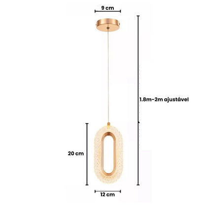 Pendente Vintage Oval Cristal