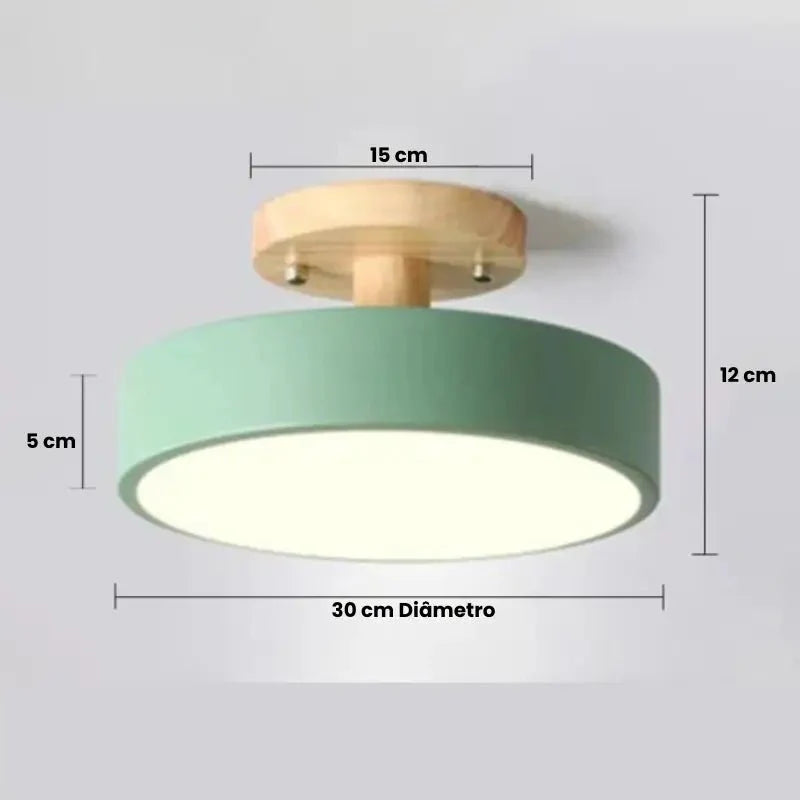 Luminária Teto LED Redondo Estilo Nórdico 13W Bivolt