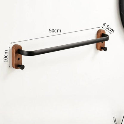 Porta Toalhas Wooden Com Gancho - 50cm