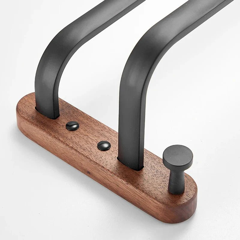 Porta Toalhas Wooden Com Gancho - 50cm