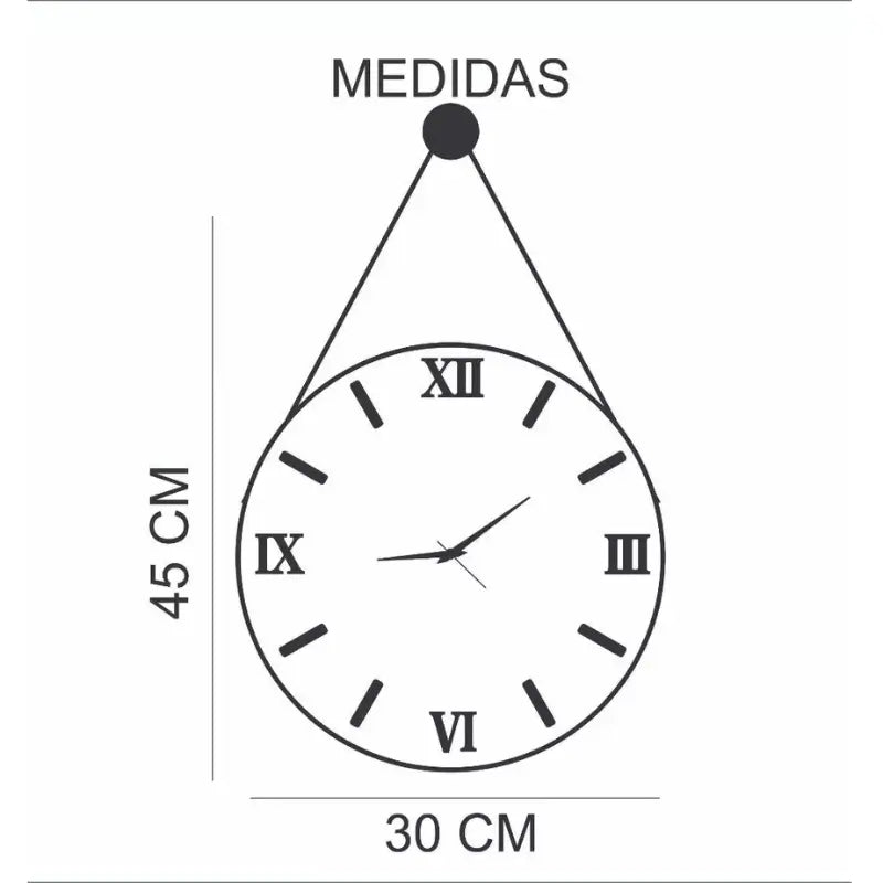 Relógio de Parede Decorativo Com Alça Para Sala e Quarto