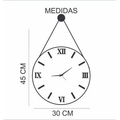 Relógio de Parede Decorativo Com Alça Para Sala e Quarto