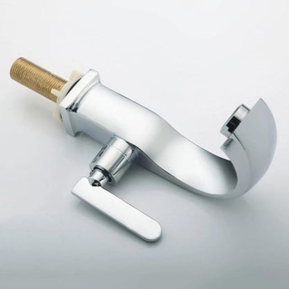 Torneira de Metal Brilhante para Banheiro com Saída de Água Fria