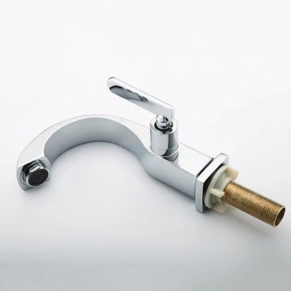 Torneira de Metal Brilhante para Banheiro com Saída de Água Fria