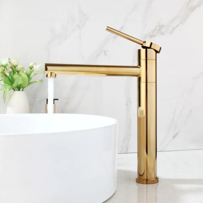 Torneira Para Lavabo e Banheiro Monocomando Dourada - Alina