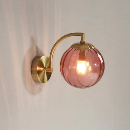 Gold Wall Sconce in Metal and Glass