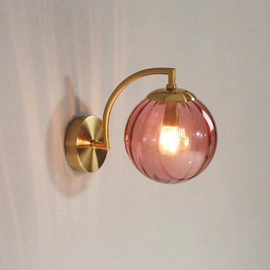 Gold Wall Sconce in Metal and Glass